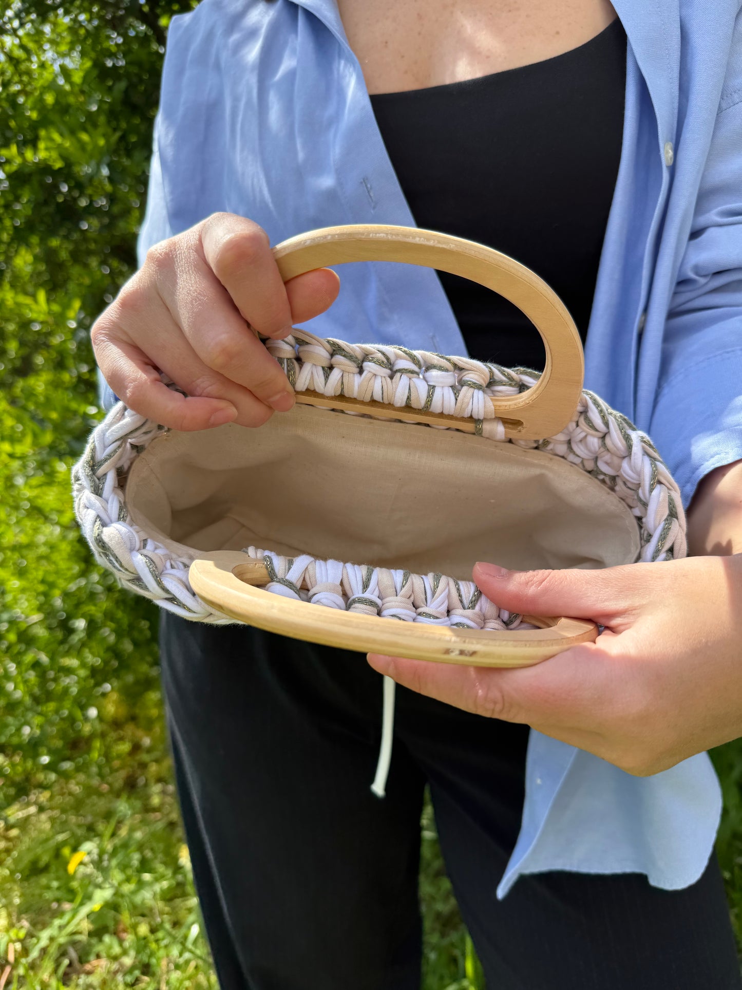 Sac Alba avec anse en bois