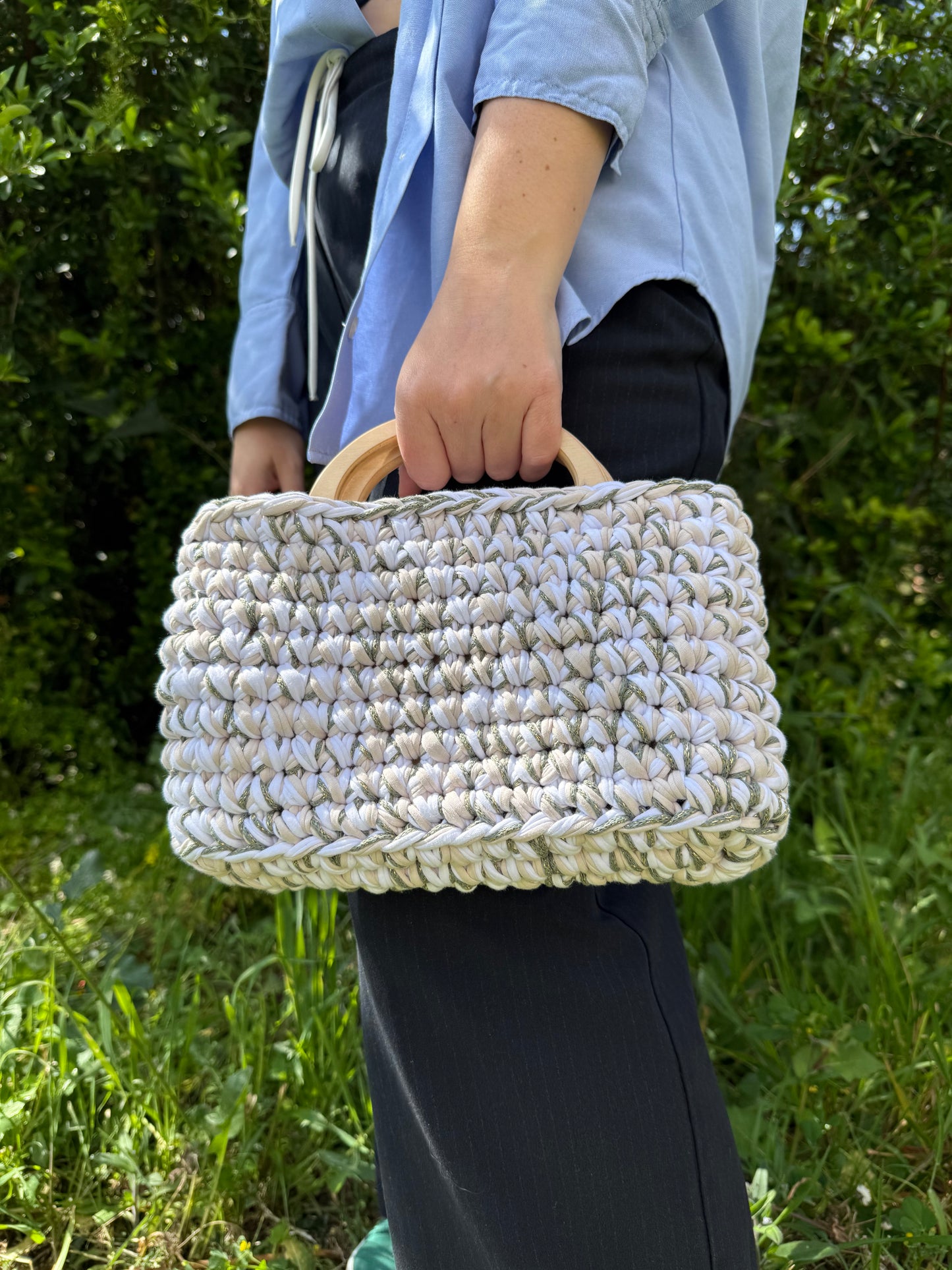 Sac Alba avec anse en bois
